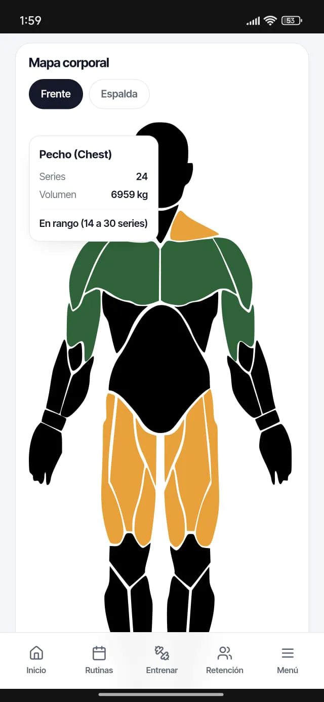 PrimeFit interactive body heatmap